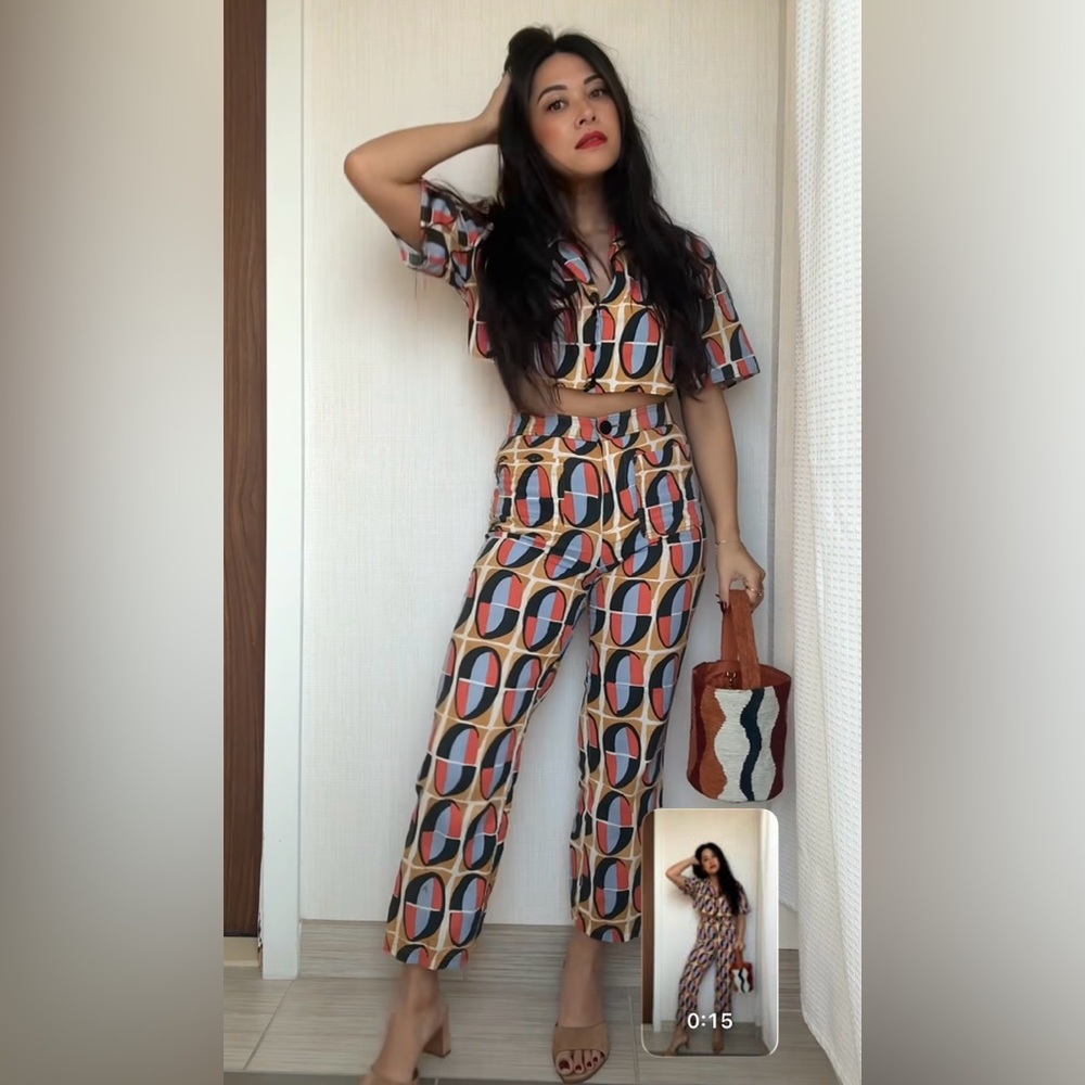 Zara Geometric Retro Print Set size medium